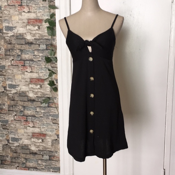 Cotton On Teagan Tie Front Black Mini Dress Sz XS - Picture 5 of 12